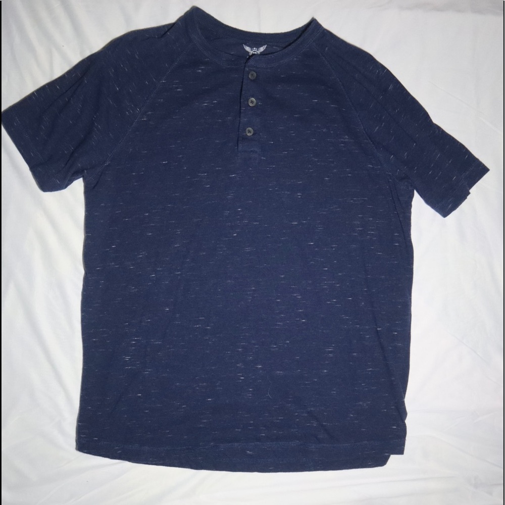 Navy Blue FADED GLORY Button Tee